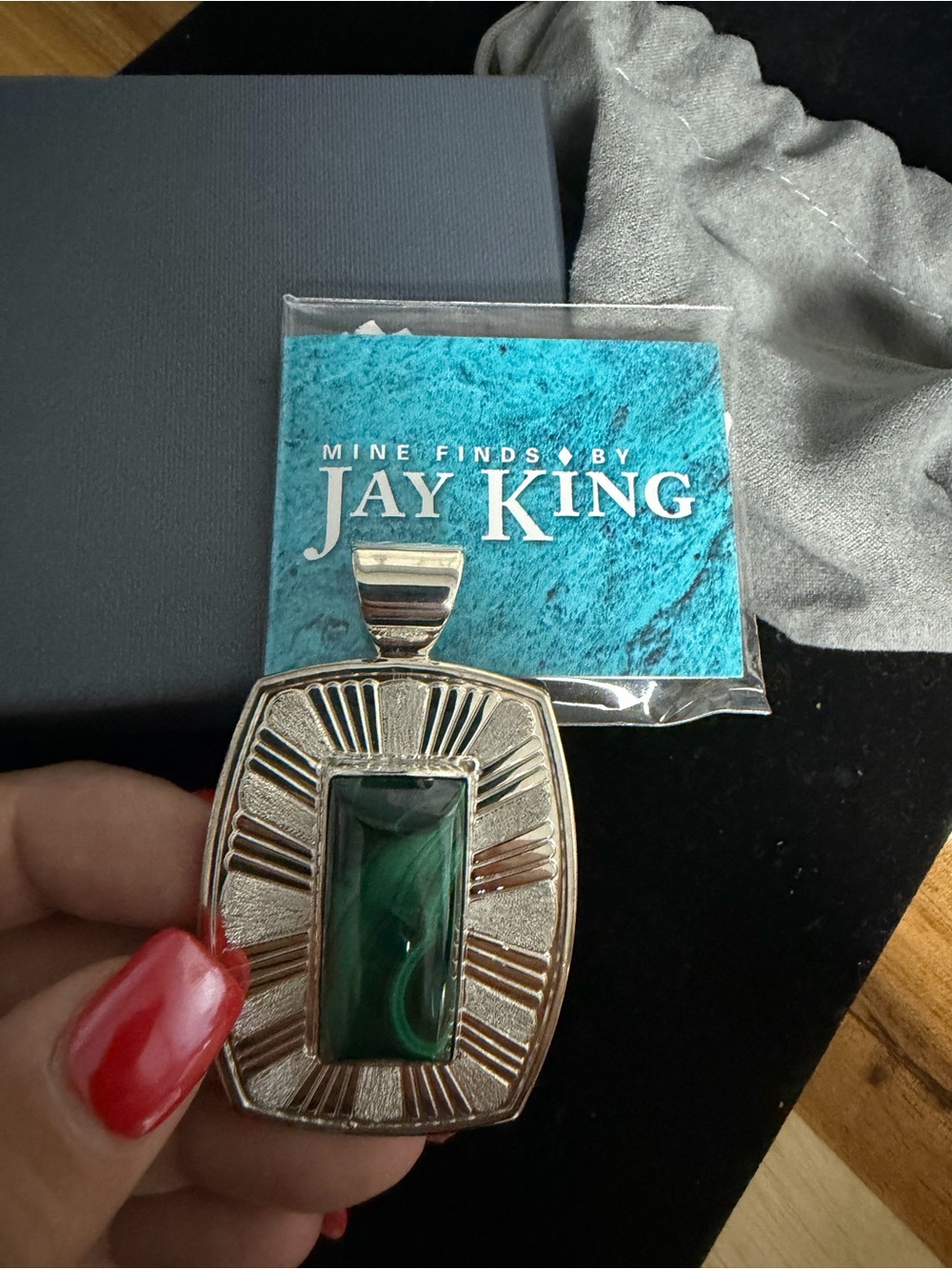 Jay King Women’s Sterling Silver Malachite Pendant LARGE